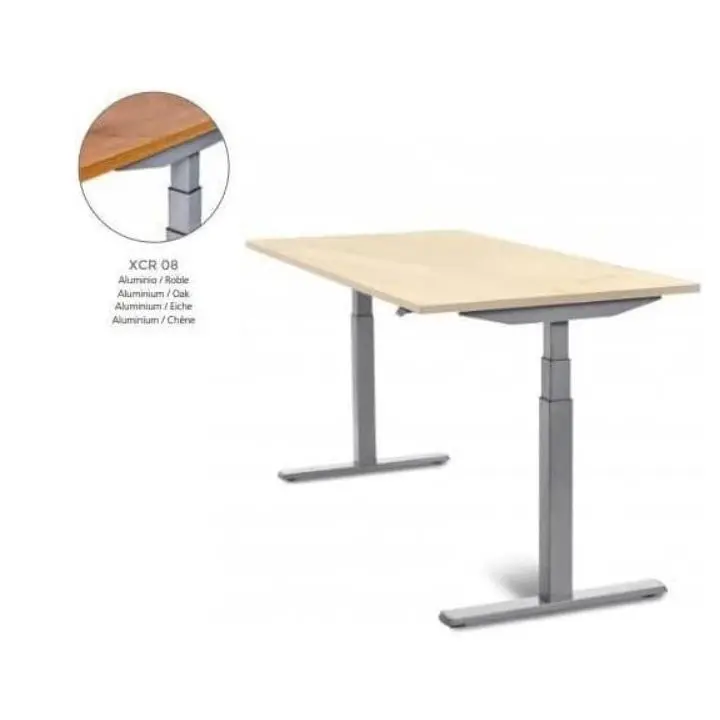 MESA DE ROCADA REGULABLE EN ALTURA ELECTRICAMENTE E-TABLE 160X80CM COLOR ROBLE - 1