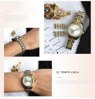 Reloj De Pulsera De Lujo Para Mujer CHENXI En Acero Inoxidable Dorado Con Dial Pequeño Y Superficie De Concha Rosa Moda De Vestir Resistente Al Agua Con Manecillas Luminosas Y Cierre De Pulsera - details 6