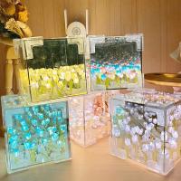 Lámpara De Espejo En Forma De Tulipán DIY Luz Nocturna De Flor Simulada Para Dormitorio Regalo De Cumpleaños Hecho a Mano - details 4