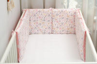 LALA - Juego de ropa de Cama para Cuna de Bebe, barandilla Anticolisión de Algodón de dibujos animados, Conejo Rosa 30*30, extraible y lavable. - details 1
