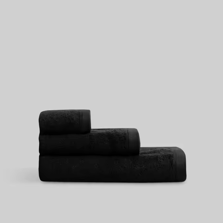 Llartextil Juego Toallas Classic Negro - Suavidad Extrema y Absorción Máxima - 1