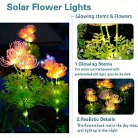 Luces Solares Para Jardín Con Flores Luminosas Y Ramas Luz LED Exterior Para Decoración De Camino Patio Jardín Moderna IP65 ABS - details 1