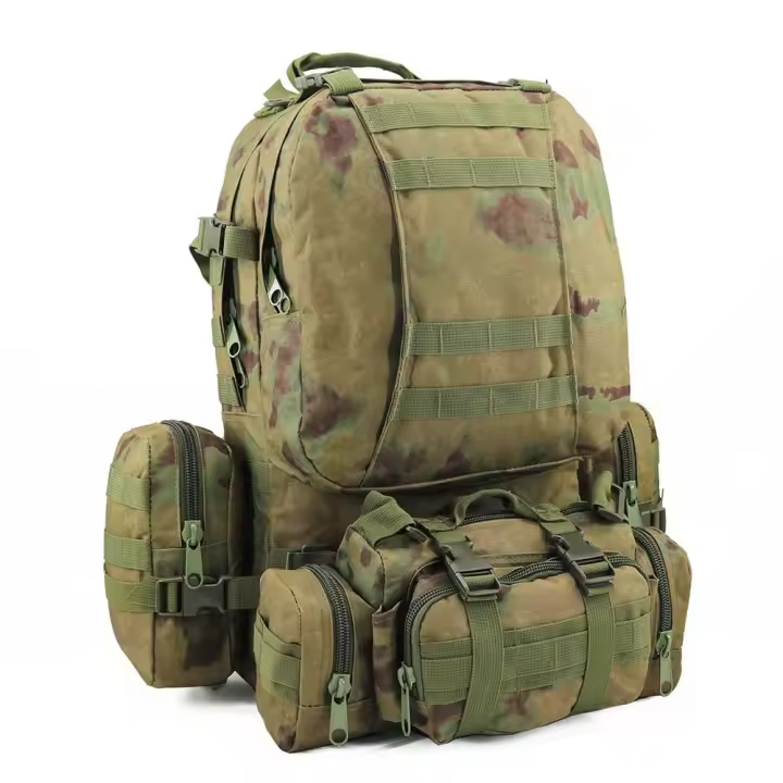 MOV Mochila de tela Oxford para exteriores, bolsa táctica para senderismo, montañismo, mochila grande combinada, bolsa de viaje para acampar para hombres - 1