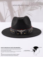 Gorro De Jazz De Lana Estilo Europeo Y Americano Para Hombres Y Mujeres Amantes Del Estilo Nacional Gorro De Pico Plano Con Visera De Cabeza De Vaca - details 3
