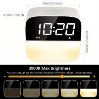 Reloj De Alarma Con Luz De Mesa Para Cama Luces Nocturnas Toque Lámpara De Escritorio Sonidos Naturales 3 Luzes Diminuibles Para Dormitorio - details 3