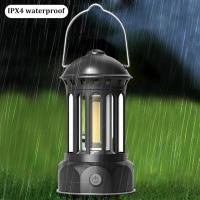 Luz de camping, Luz de camping LED vintage, Luz de camping recargable impermeable de emergencia COB - details 4