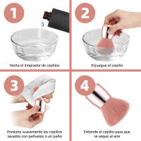 Beauty & Fashion Cepillo Removedor de Polvo de Uñas, Cepillo Limpiador de Polvo Para Arte de Uñas, Cepillo Limpiador de Polvo Suave para Maquillaje,  Pincel Cosmético para Base, Colorete, Plumero para Arte de Uñas, Herramientas de Maquillaje (Oro Rosa) - details 0