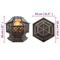 vidaXL Brasero con atizador acero 62x54x56 cm - details 7