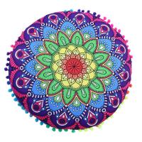 Funda De Cojín Redonda 43x43 Cm Con Patrón Mandala Bohemio Cubierta De Almohada Para Decoración Del Hogar Y Hotel Material Poliéster 100% Técnica Tejida - details 7