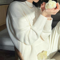 Suéter De Punto Grueso Para Mujer Hirsionsan Oversized Casual Chic Suave De Otoño Invierno Estilo Básico Pullover Suelto - details 3