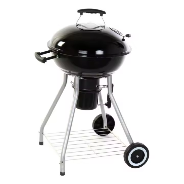 Barbacoa de Carbón con Tapa y Ruedas DKD Home Decor Negro Metal Plástico Rectangular 52,4 x 59 x 91,6 cm - 1