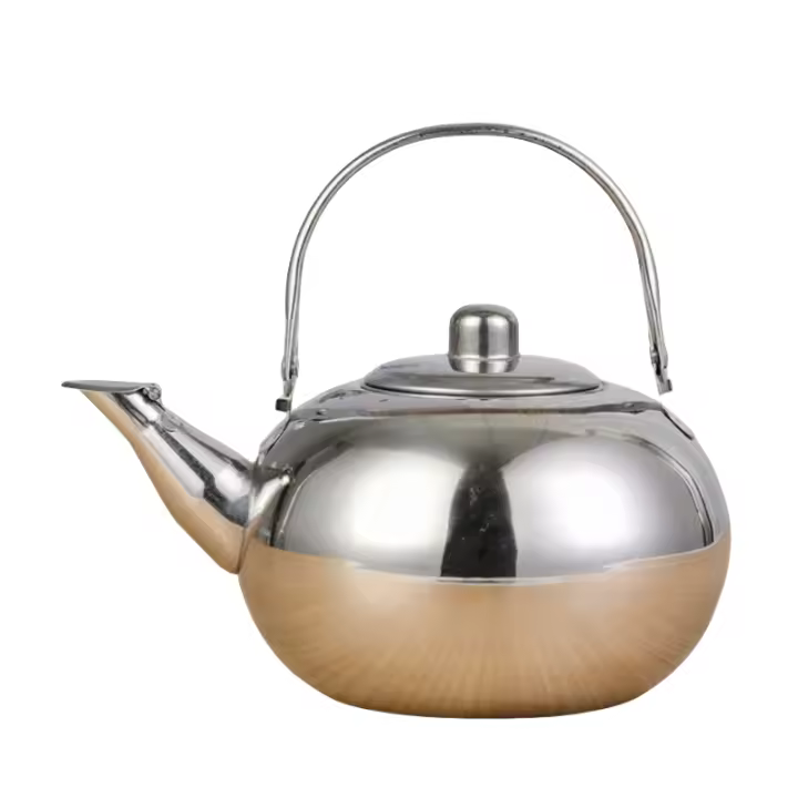 Té negro de acero inoxidable hervidor estufa tetera con infusor y mango para hervir agua calefacción té utensilios 22x20x17cm - 1