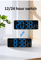 Reloj De Alarma Digital Con Control De Voz Multi-function LED Temp Date Display 12/24H Positivo/Contador Reloj De Mesa Decoración Para Habitación - details 3