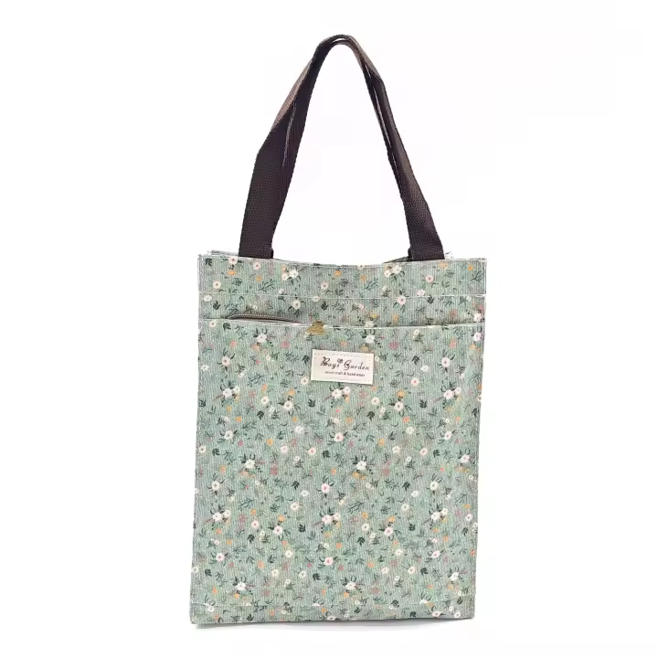 Bagsgarden Bags Garden Bolso de Mano Pequeño Impermeable con Flores - Variedad de Estampados - Algodón Resinado - 30cm X 24cm X 13 15cm - 1