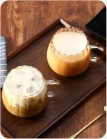 Taza De Café De Vidrio Borosilicato De 400ml Con Patrón Creativo Para Desayuno Leche Agua Caliente Para Oficina Y Hogar - details 1
