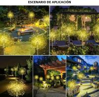 Luces Solares Para Jardín 200LED Impermeables Con Herramienta De Instalación Luces De Fuego Para Camino Césped Navidad - details 2