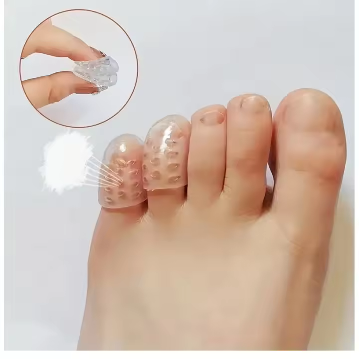 x4 Protectores de silicona transpirables transparentes para dedos de los pies, previenen ampollas, callos y maíz, cómodos con alta elasticidad DESDE ESPAÑA MARKETPLACEXT H67 - 1