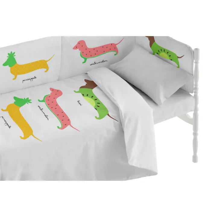 BOHEME - Funda Nórdica Cuna 100% Algodón Pooch Fruits 115X145 | Suavidad y Diseño - 1