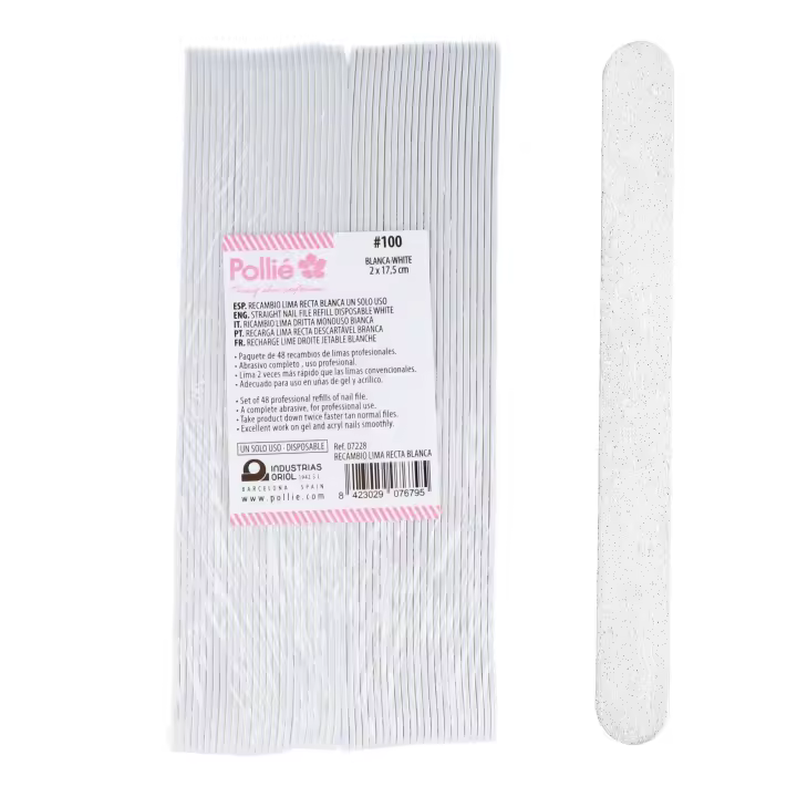 PACK 48 RECAMBIOS LIMA RECTA 100 BLANCA (marca: Pollié) - 1