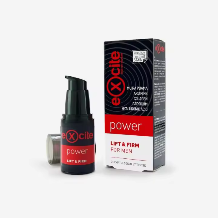 GEL ESTIMULANTE MASCULINO 20 ML, Gel potenciador Natural con efecto calor, frio y sensación de hormigueo  EXCITE POWER LIFT & FIRM - 1