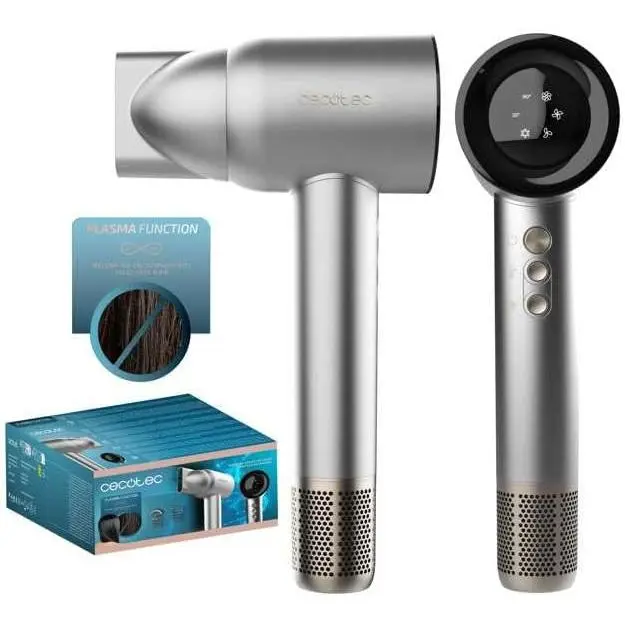 Cecotec Secador de Pelo IoniCare RockStar Nano IonTech Aluminum, Secador Con Plasma, 110000 Rpm, Pantalla, Control Inteligente Del Calor, 3 Temperaturas, Función Memoria - 1