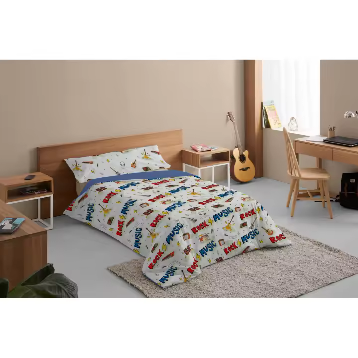 Dúo de funda nórdica Rock - Impresión digital - Cama de 90 cm. - Fijalo - 1