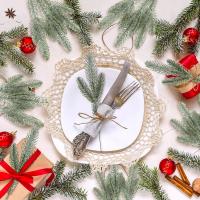 10PCS Ramas De Pino Artificial Para Navidad Árbol De Navidad Decoración De Fiesta Guirnalda De Pinos Con Nieve Regalos Para Decoración De Ambientes - details 3