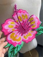 1 Pieza De 26CM Pétalos De Flor Con Lentejuelas Rosa Brillante Para Vestido De Noche Traje De Baño DIY Aplicación En Ropa - details 4