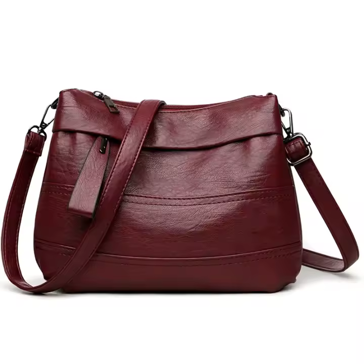 Bolso Bandolera Grande Versátil De Moda Para Mujer Bolso De Hombro Para Mamá Primavera Verano 2025 Material PU Con Cierre De Cremallera - 1