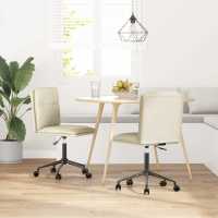 vidaXL Sillas de comedor 2 unidades cuero sintético en color Blanco/Rojo vino tinto/Crema y más | cómodas modernas ergonómicas para comedor cocina salón hogar - details 2
