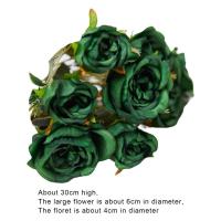 Bouquet Realista De Pétalos Multicapa Artificial Peonía Con Vínculos Verdes Hojas Verdes Flores Falsas Plantas Decoración Para El Hogar - details 0