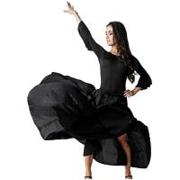Falda Profesional de Baile Danza Flamenco o Sevillanas para Mujer Falda Liso en 3 Colores Disponibles - details 1