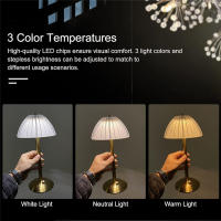 Lámpara De Mesa De Cristal Con Iluminación Tricromática Para Sala De Estar Y Dormitorio Luz Nocturna Sin Cable Protección Para Los Ojos Ajuste De Brillo Con Toque - details 1