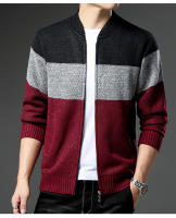 Chaqueta De Fleece Para Hombre Cardigan Grueso De Otoño E Invierno Elegante Y Ajustado Marcas De Lujo Abrigo De Cuello Alto Con Bolsillos Para Uso Diario - details 22
