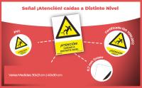 Banner - Señal Atencion caidas a Distinto nivel PVC 21x30cm