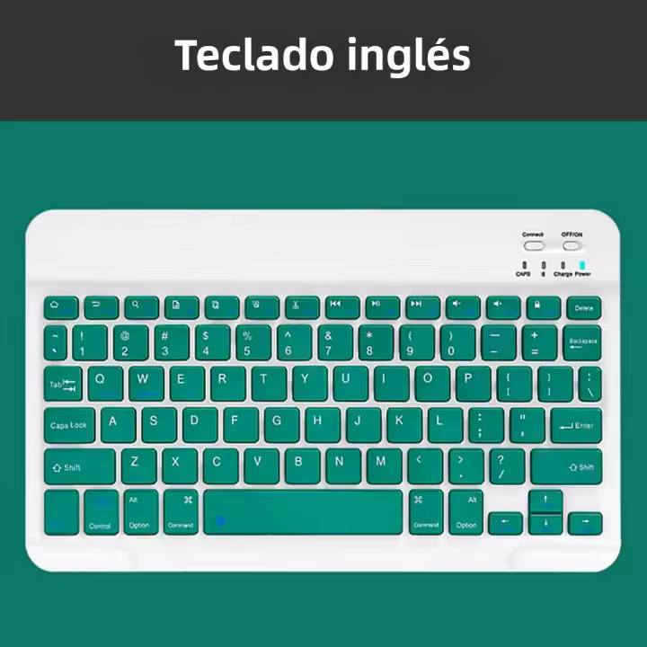 Teclado Inalámbrico Bluetooth Verde Oscuro Para Android iOS Windows Con Ratón Duradero Accesorios Para iPad Teclado Multilingüe Para Tableta - 1
