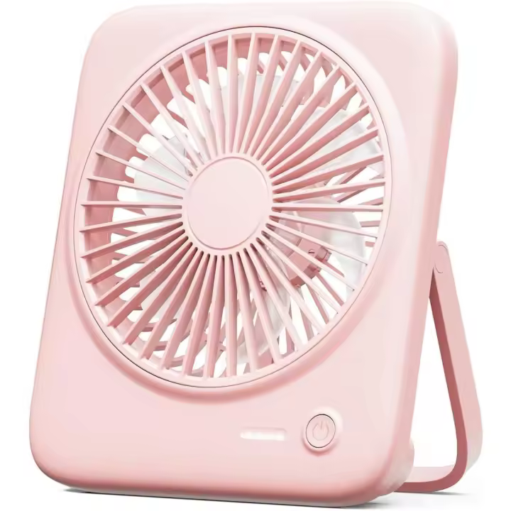 Ventilador de mesa pequeño silencioso - Ventilador de mesa - Mini ventilador - Ventilador de viaje portátil recargable personal - Ventilador - Batería de 4000 mAh y alimentación USB - Plegable - 4 velocidades - Para mesas de interior y exterior - 1
