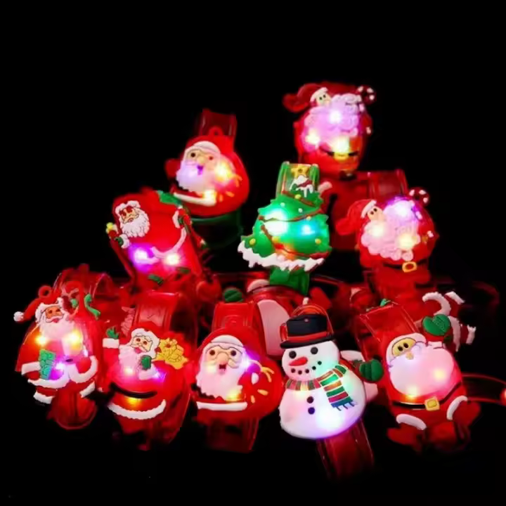 24pcs Pulsera LED Iluminada De Santa Claus Y Payaso Árbol Ajustable Juguete Para Niños Niñas Navidad Decoración Boda Festival - 1