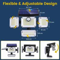 Lámpara Solar Impermeable Con Sensor De Movimiento 2000LM 333 LED Para Decoración De Jardín Luz De Seguridad Exterior Sconce Spotlights Rotatable - details 5