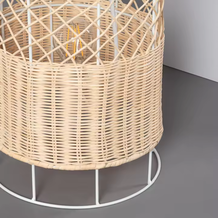 Ledkia Lámpara de Pie Ratán Natural Diseño Chic 1200xØ250 Mm - 1