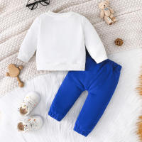 Conjunto De Ropa Para Bebé Terno Con Estampado De Oso Casual Para Niños Y Niñas De 3 a 24 Meses Camiseta De Manga Larga Y Pantalones Navys - details 9