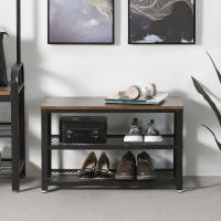 Banco zapatero con asiento y 3 niveles, estantería para zapatos con marco de metal, ideal para entrada, sala de estar y pasillo, 73x30x45 cm - details 11