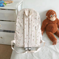 Mochila Preppy De Lona Impermeable Para Mujer Estilo Floral Fashion Bolsa De Hombro Nylon Estudiante Mochila Con Cierre De Cremallera - details 12