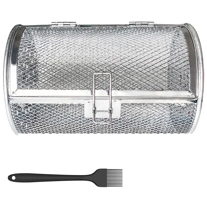 Cesta Giratoria De Acero Inoxidable Para Barbacoa Y Café Herramienta De Cocina Resistentes Al Calor Fácil De Limpiar Para Familia - 1