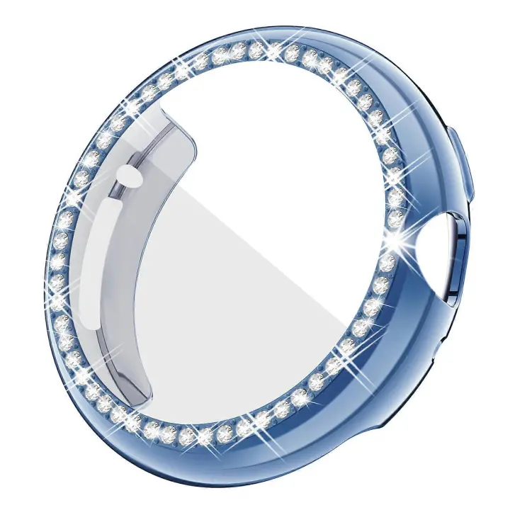 Reloj cubierta de silicona caso scratchproof cobertura completa vivienda diamante bisel protector parachoques Conchas Luz oro - 1