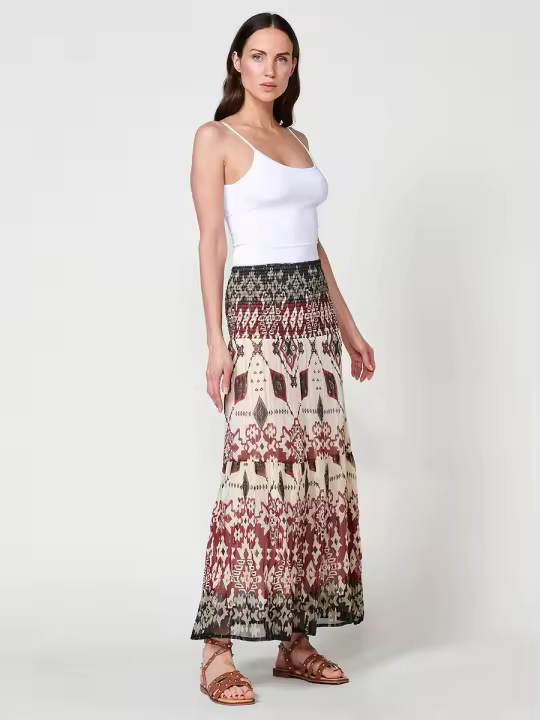 Koroshi Falda Larga de Chiffon Multicolores para Mujer - 1