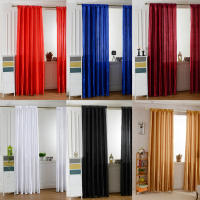 Cortinas De Satén Pura Monocolor Con Mitad Desvanecimiento 1pc Durable Y Rugged Para Puerta Ventana Modernas En Casa - details 1