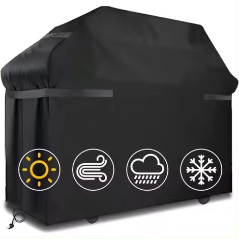 Fundas para barbacoa Funda para barbacoa impermeable Funda para barbacoa resistente al viento y al desgarro Funda para barbacoa con correas y bolsa de almacenamiento (145 x 61 x 117 cm) - 1