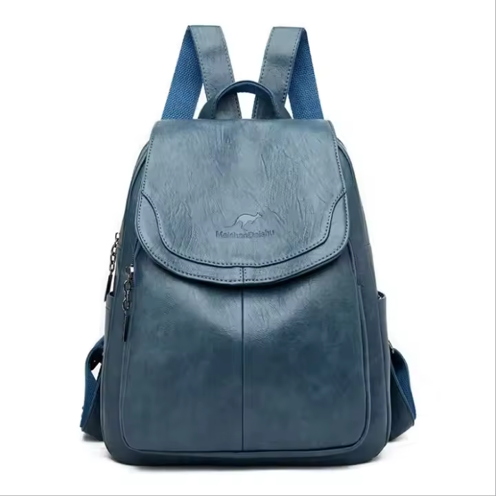 Mochilas de cuero para Mujer bolsos de hombro femeninos Vintage bolsos de viaje casuales Mochilas escolares 9 colores - 1