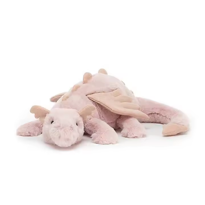 Muñeco de peluche de dragón rosa de 50 cm, bonito adorno, regalo de cumpleaños suave y mediano. - 1